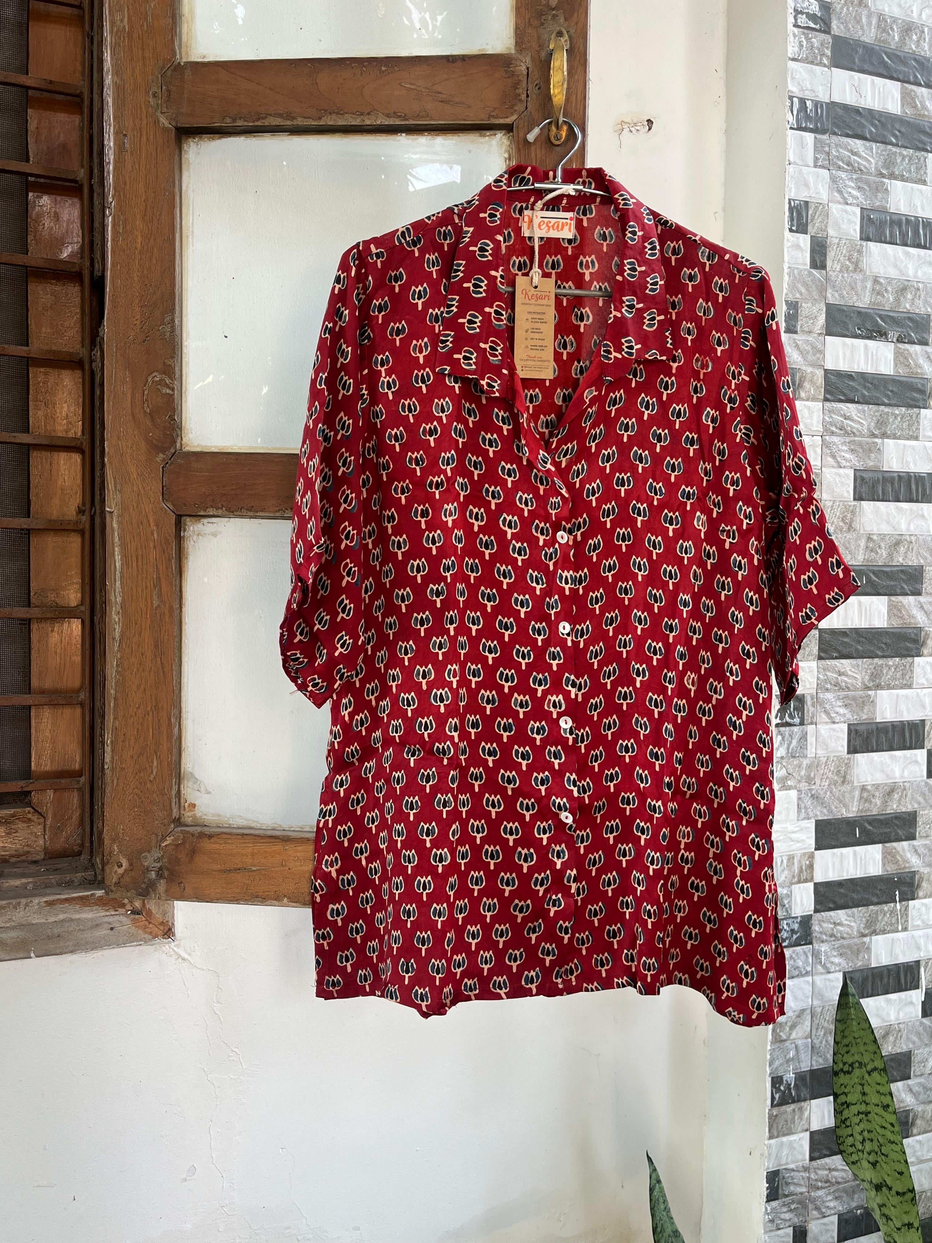 Pure Modal Silk Ajrak Shirt