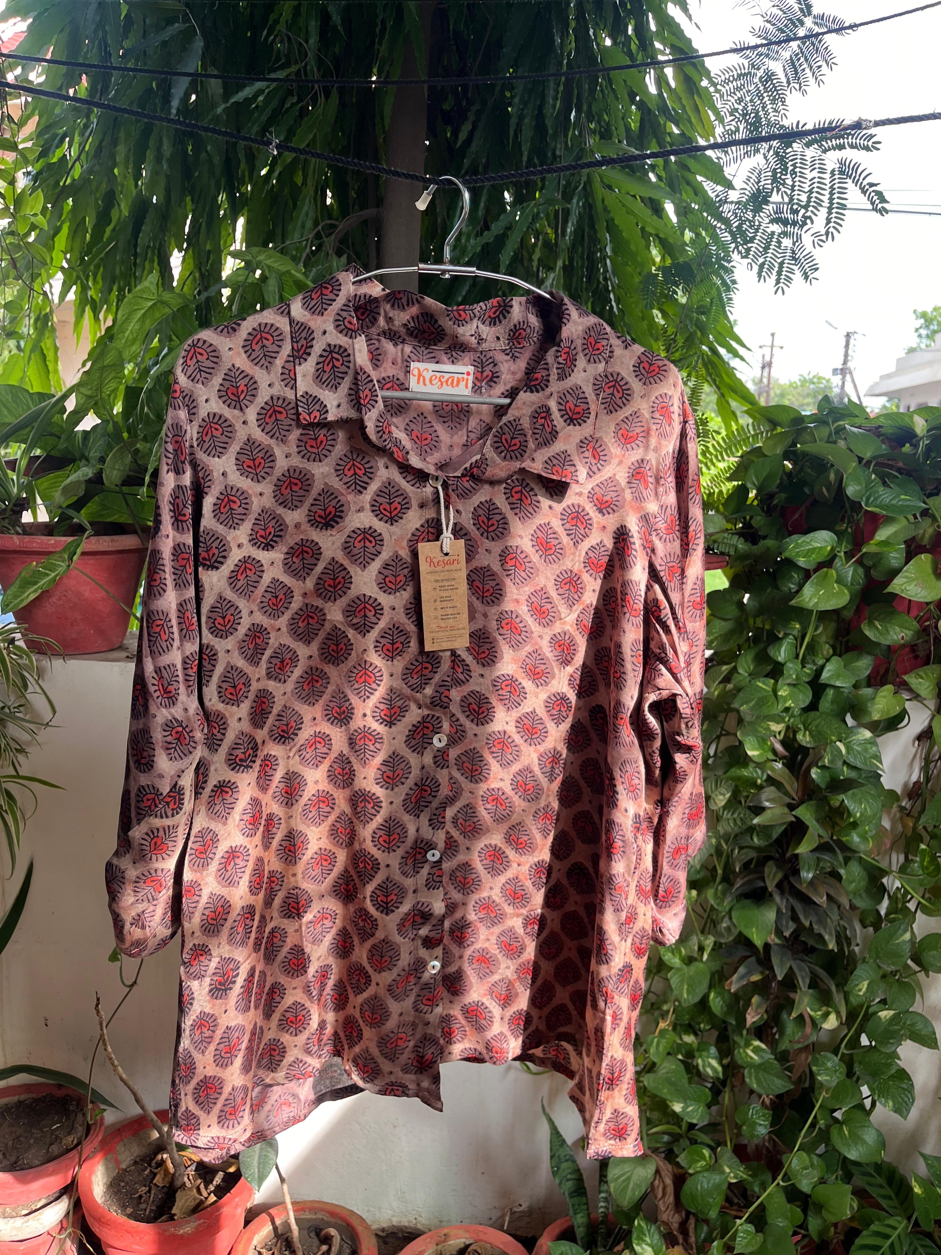 Pure Modal Silk Ajrak Shirt